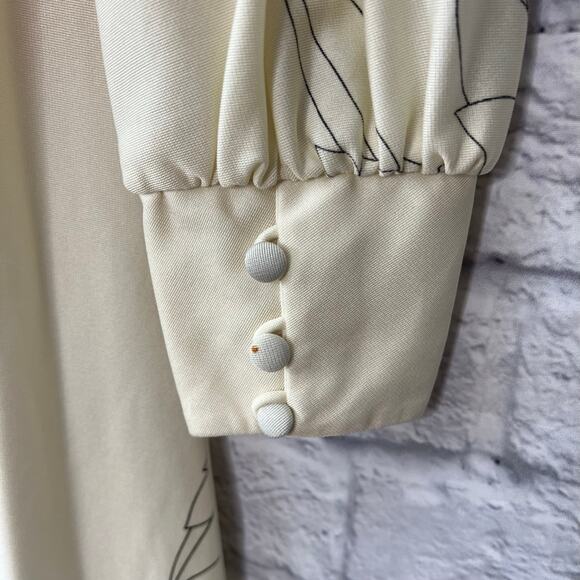 Vintage Tori Richard Honolulu Floral Maxi Dress Size 8 Long Sleeve V-Neck Hawaii - Picture 8 of 10